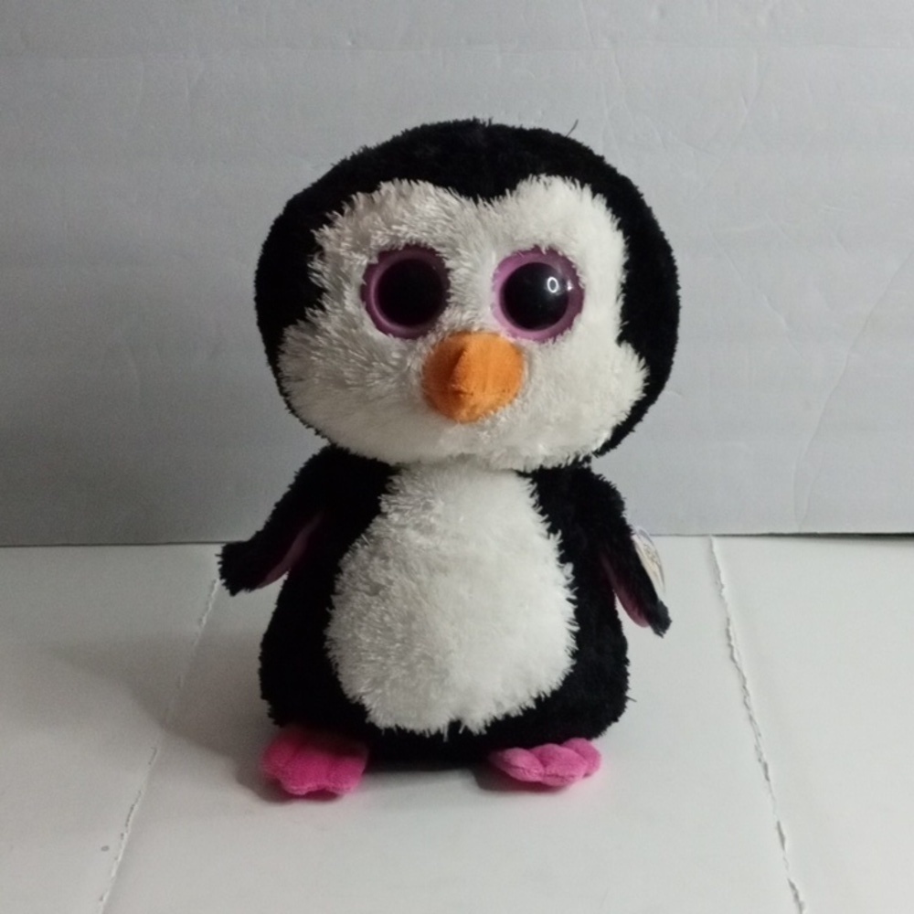 Ty Beanie Boo's Paddles The Penguin 9" stuffed plush Black White Pre-owned